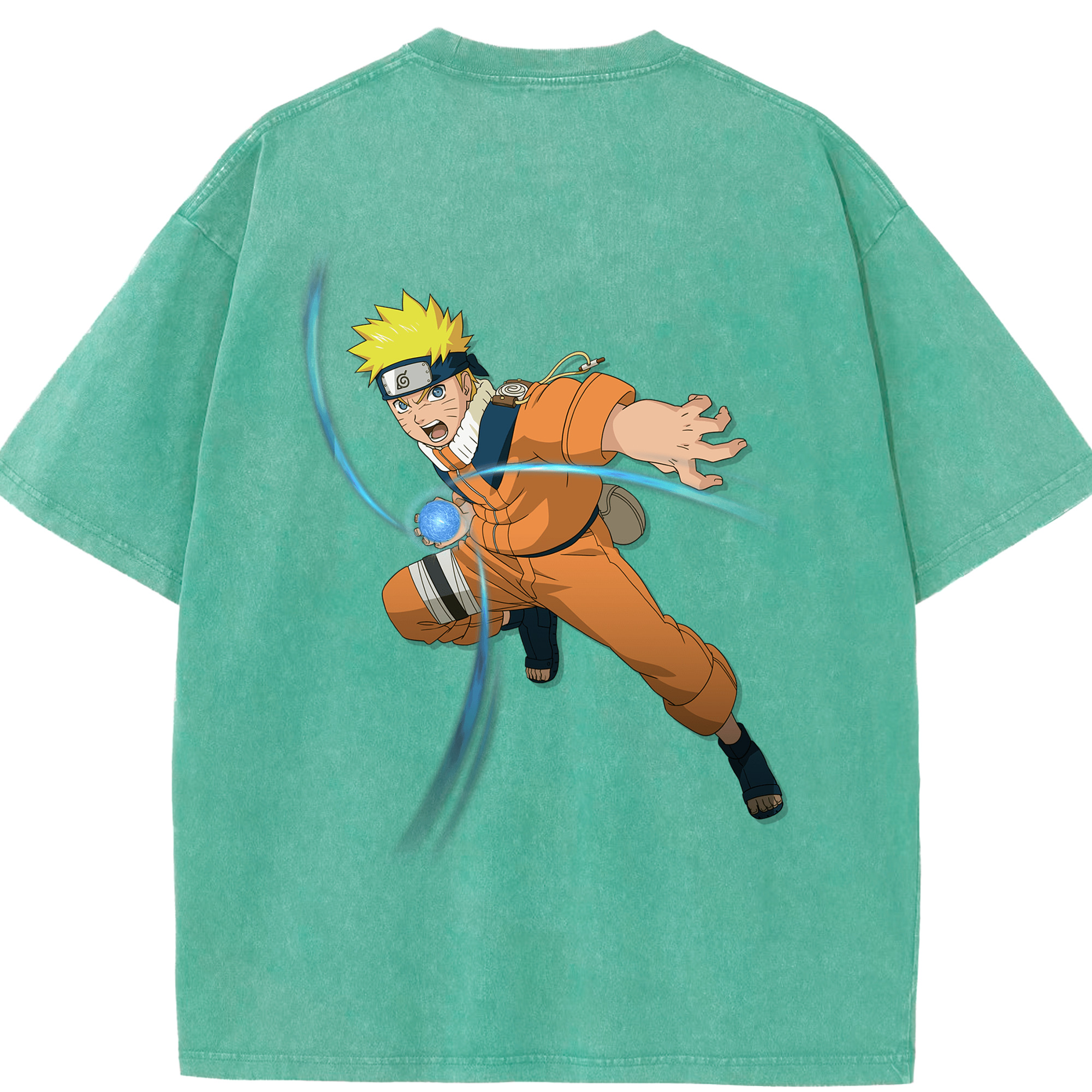 （画像用） NARUTO -ナルト- うずまき ナルト Uzumaki Naruto 綿100% ヴィンテージ風 半袖Tシャツ（背面プリント）
